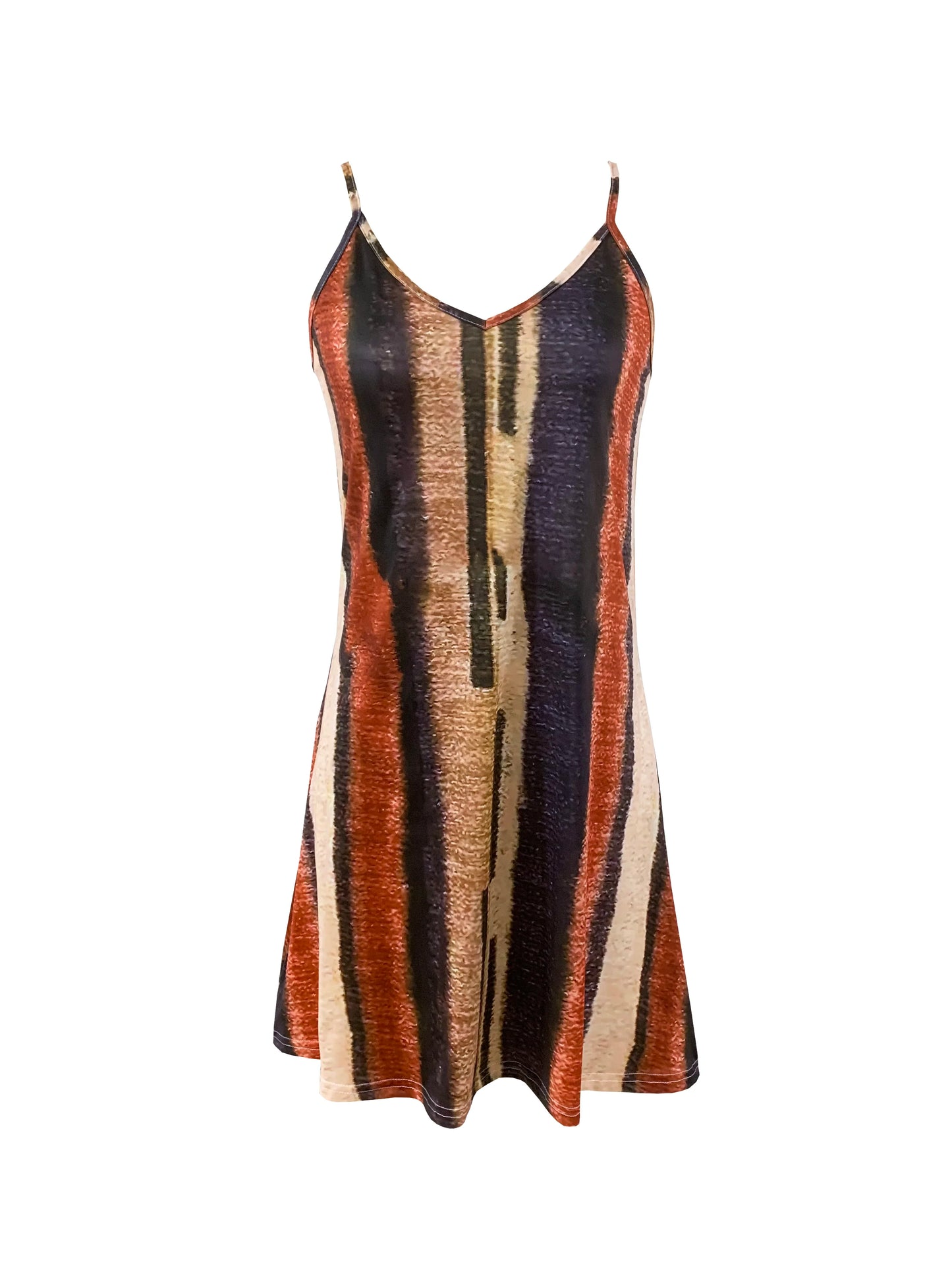 Vestido de Rayas Sin Mangas Cuello V | Casual y Fresco