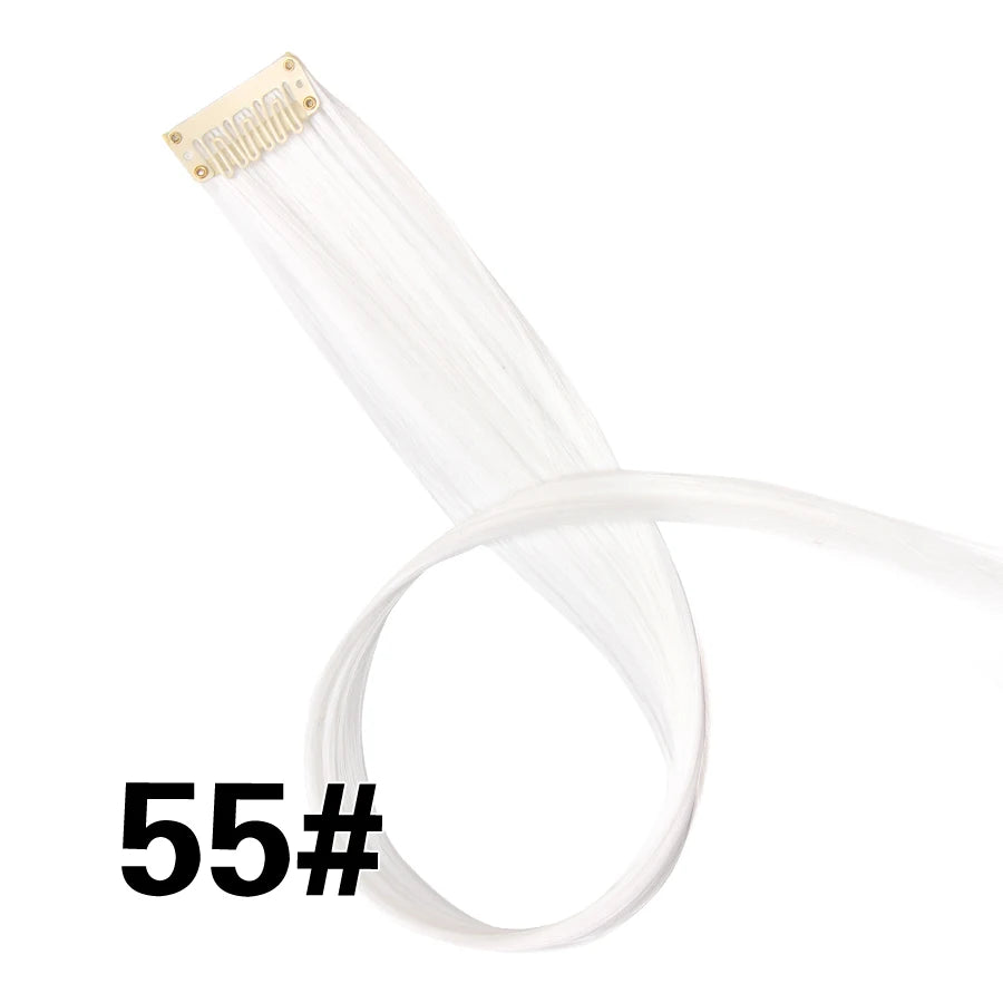 Extensiones de Cabello Sintético con Clip Leeons – Largas Lisas Resistentes al Calor para Mujer