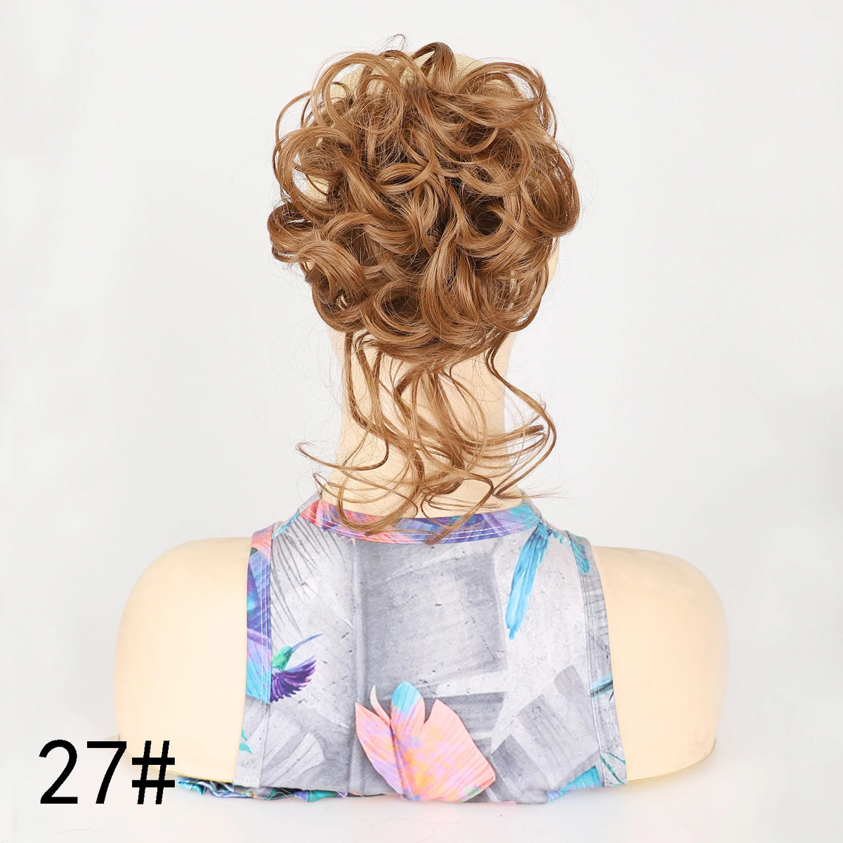 Moño Rizado Despeinado Sintético con Banda Elástica – Chignon Updo Rápido | Accesorio de Cabello para Mujer