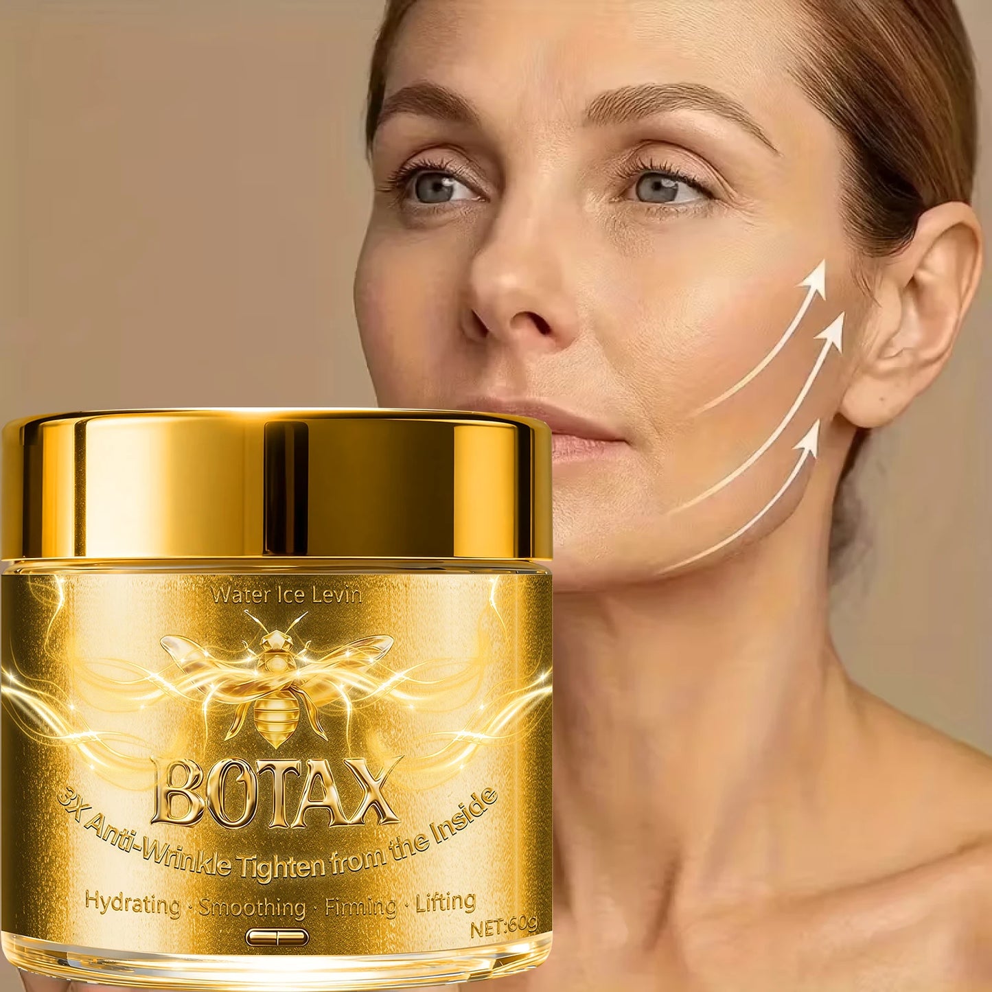 Bee Venom Anti-Aging Face Cream with Hyaluronic Acid & Retinol, Deeply Moisturizes & Firms Skin, All Skin Types.