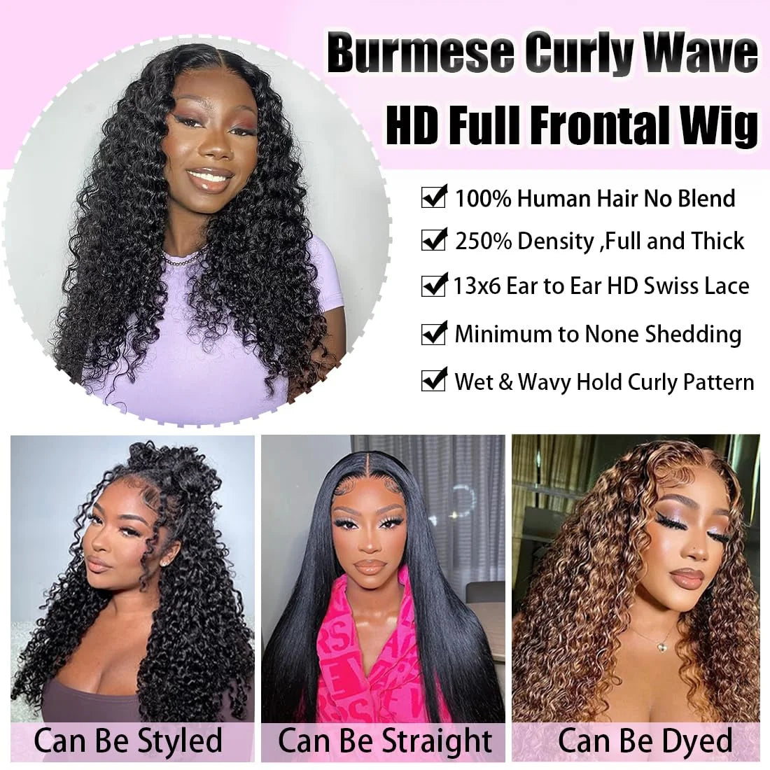 Peluca Water Wave 13x6 HD Lace Front 250% Densidad | Cabello Humano Glueless
