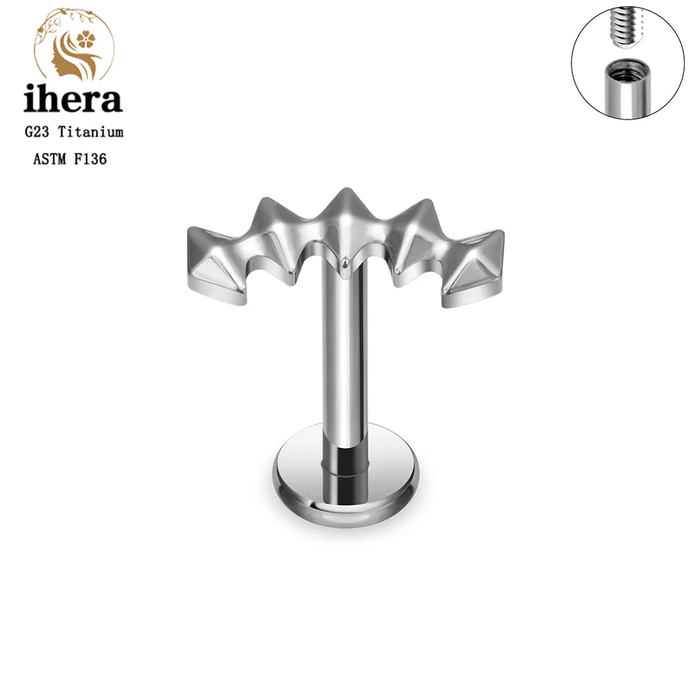 Piercing de Titanio ASTM F136 Caballito de Mar y Corazón - 16G Labret para Cartílago