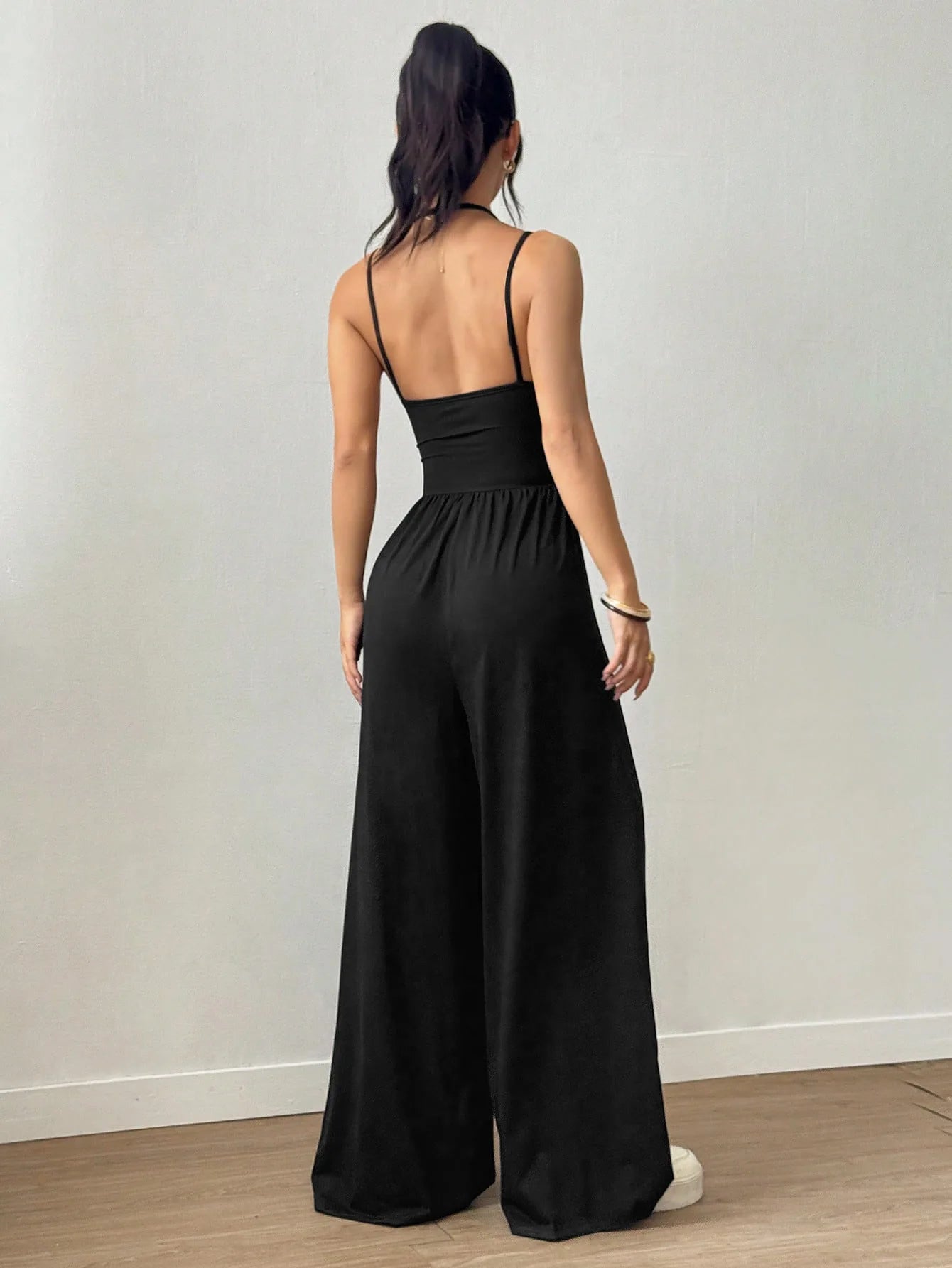 Jumpsuit Casual de Pierna Ancha con Tirantes | Moda Verano