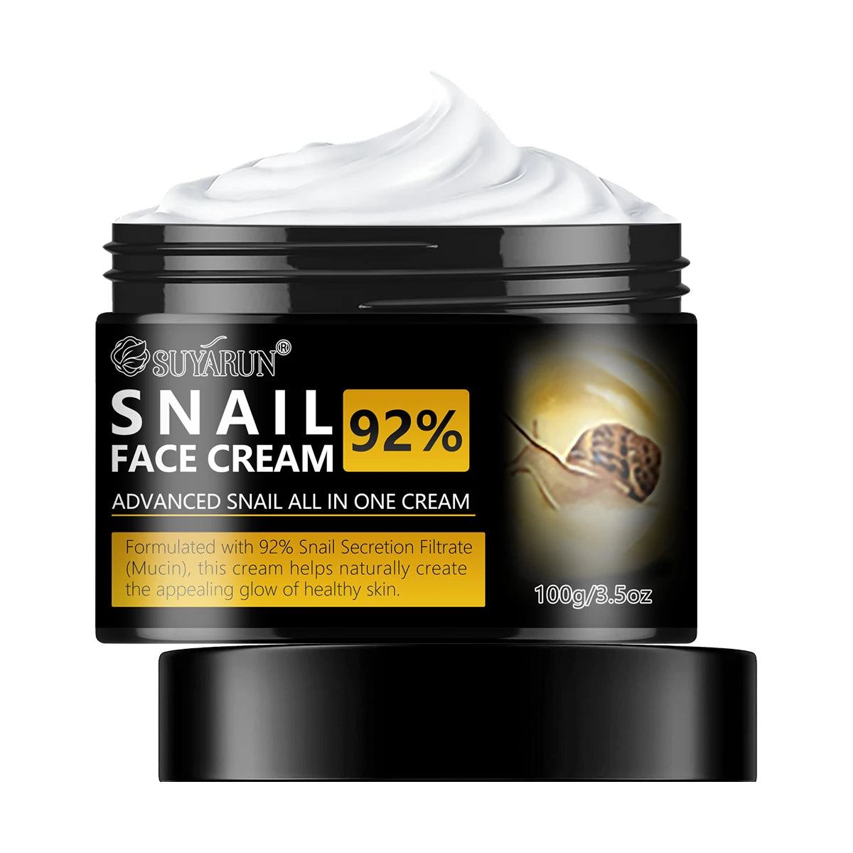 SUYARUN Snail Moisturizing Cream - 24H Hydrating, Anti-Aging Face Cream, Repairing & Brightening Skincare for Dry Sensitive Skin