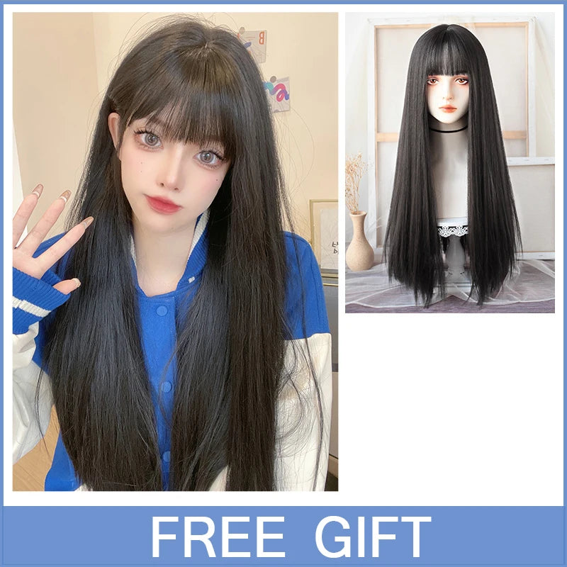Peluca Sintética Corta con Dobles Coletas Rizadas y Flequillo – Estilo Lolita Cosplay
