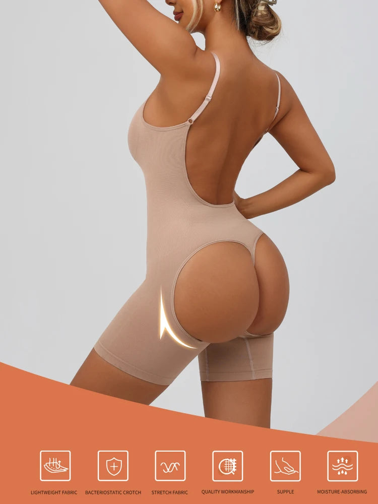 Faja Colombiana Bodysuit Mujer – Control Abdomen Realza Glúteos Sin Costuras