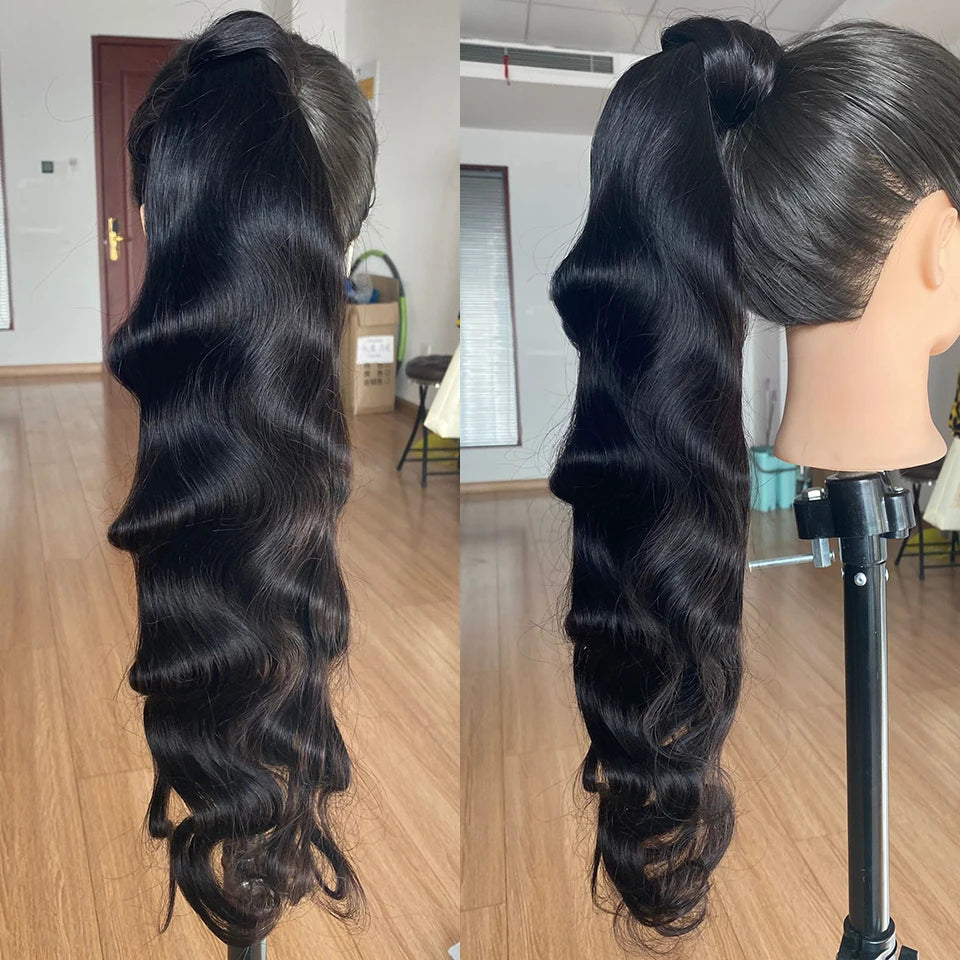 Cola de Caballo Body Wave 100g – Extensión Cabello Humano Remy Brasileño | Color Natural para Mujer