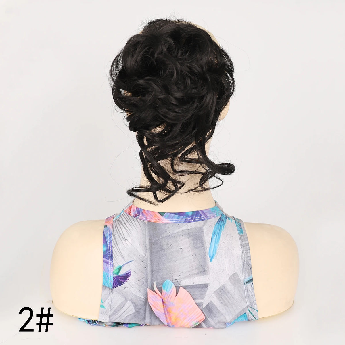 Moño Rizado Despeinado Sintético con Banda Elástica – Chignon Updo Rápido | Accesorio de Cabello para Mujer