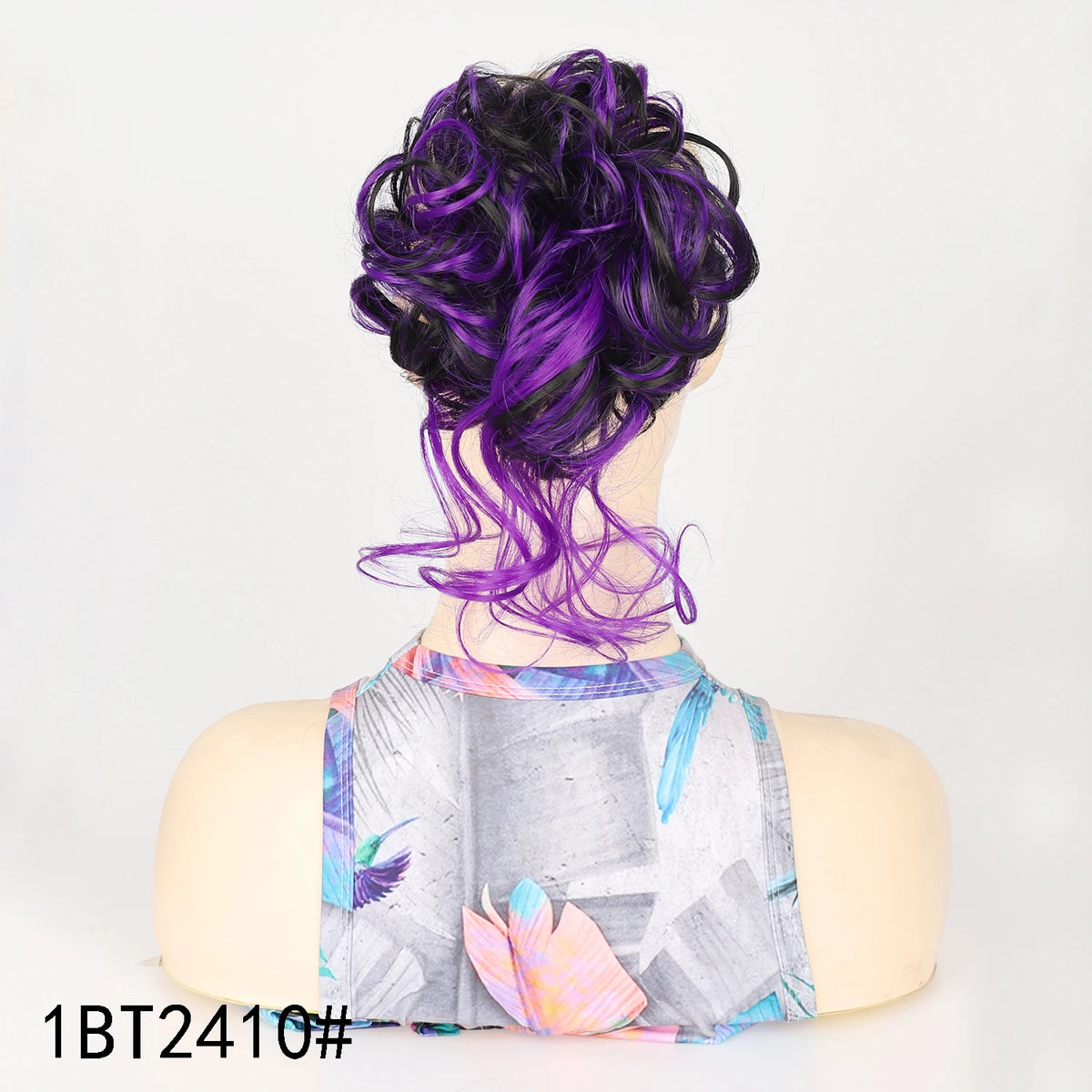 Moño Rizado Despeinado Sintético con Banda Elástica – Chignon Updo Rápido | Accesorio de Cabello para Mujer