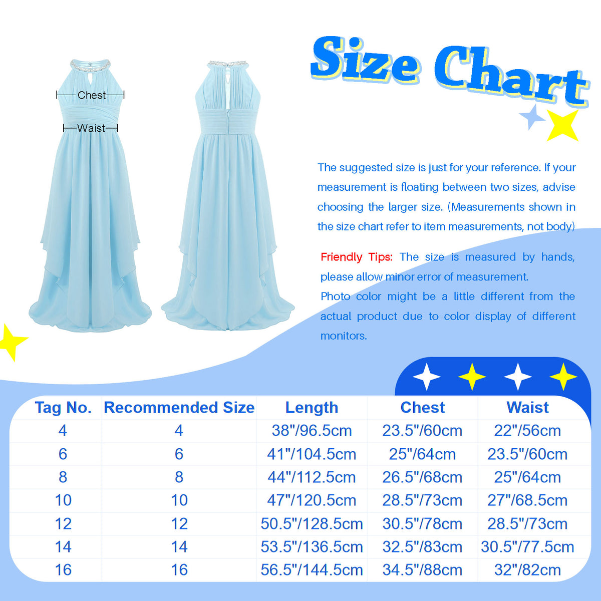 Vestido Largo de Fiesta para Niña con Encaje – Varios Colores