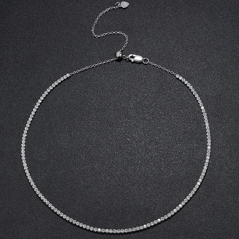 Collar de Moissanita 2mm Color D con Plata 925 - Dije para Mujer Estilo Nupcial