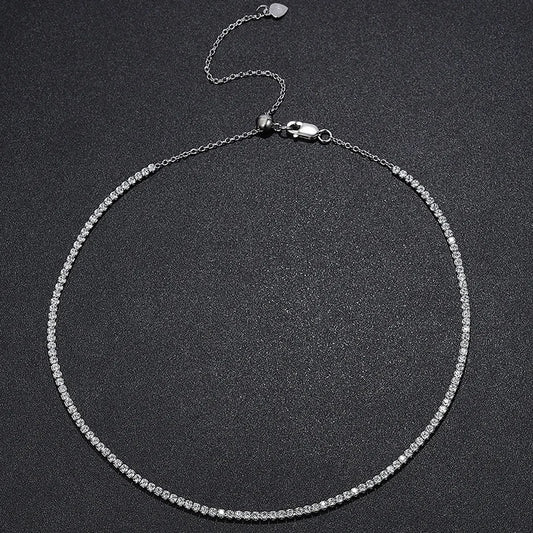 Collar de Moissanita 2mm Color D con Plata 925 - Dije para Mujer Estilo Nupcial