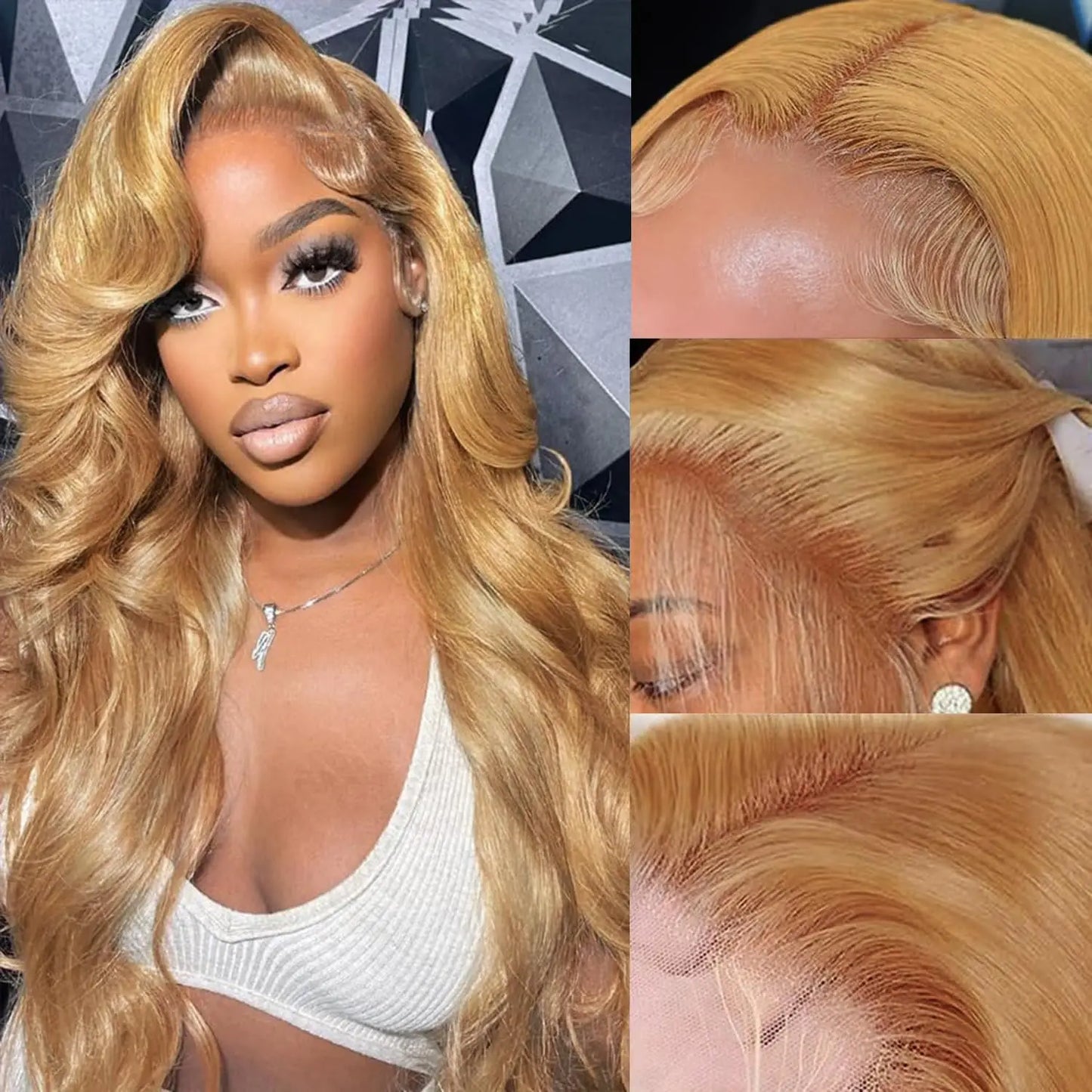 Peluca Frontal de Encaje HD 13x6 Rubia Miel Body Wave – Cabello Humano 100% para Mujer