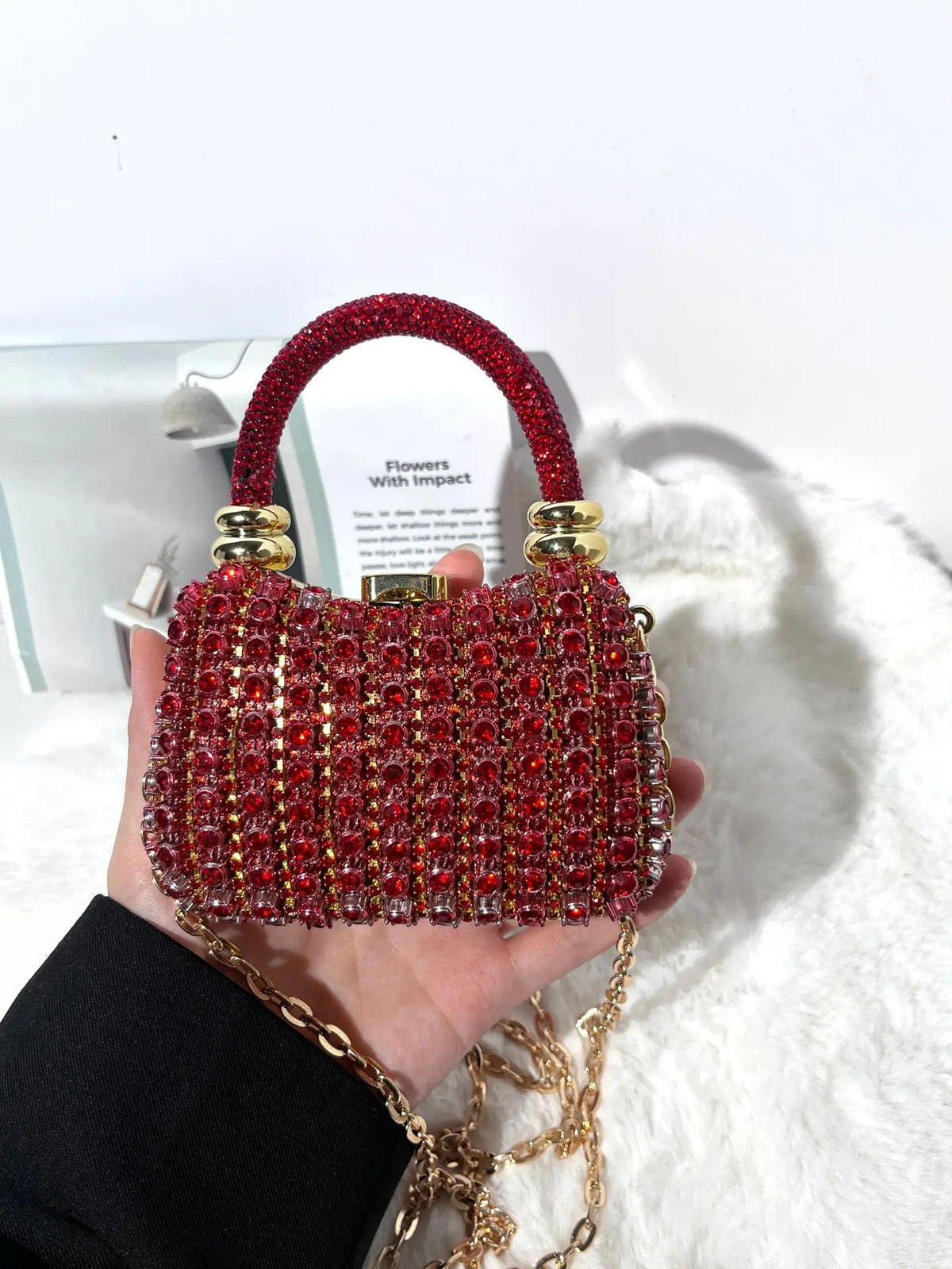 Bolso Rígido de Fiesta con Pedrería para Mujer, Varios Colores