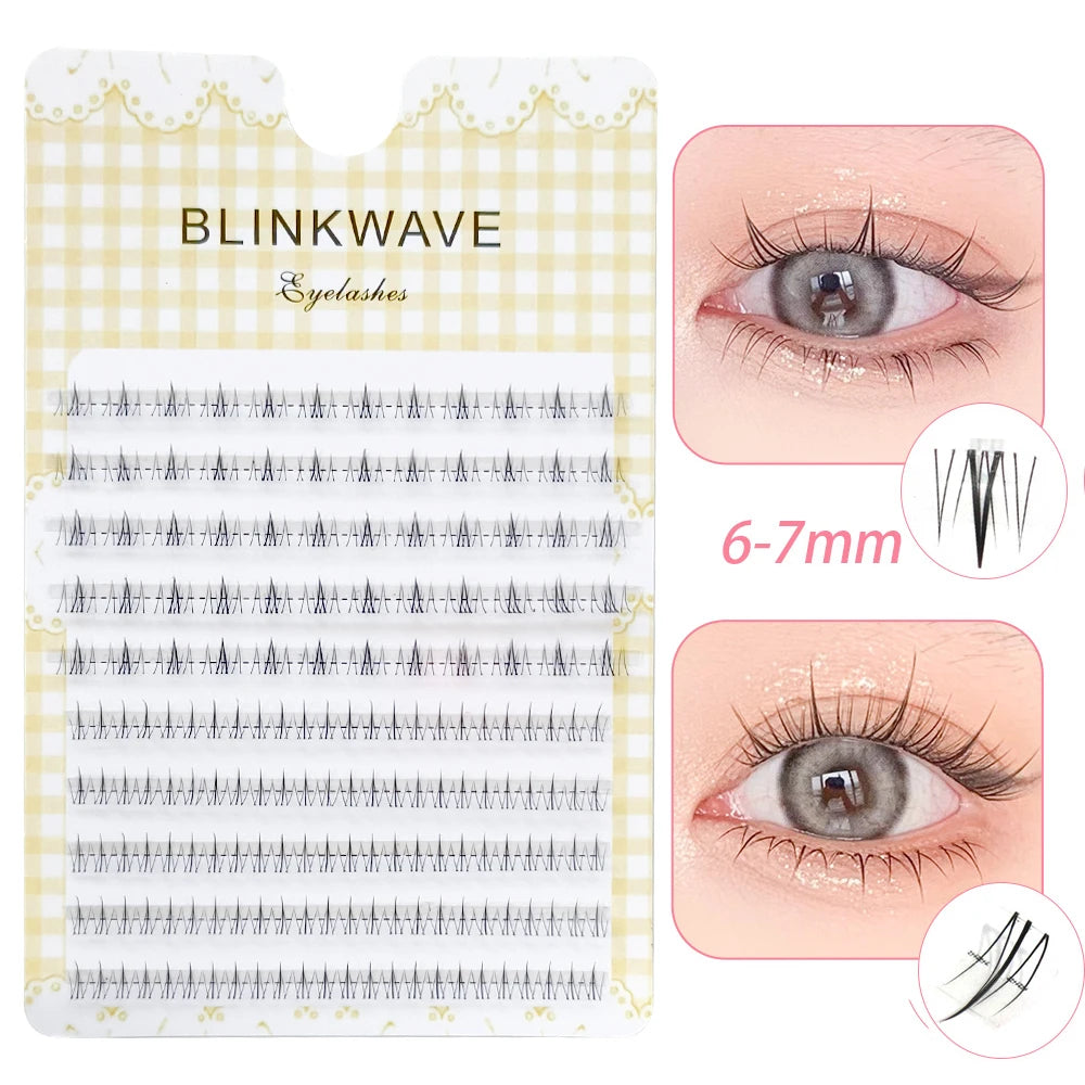 100 Clusters U-Shaped K-Pop Lashes C Curl Natural Volume False Eyelashes Small Flame Under Eyelashes DIY Idol Eyelash Extension
