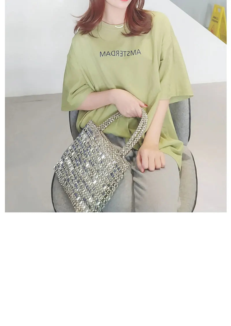Bolso de Fiesta Tejido con Cuentas para Mujer