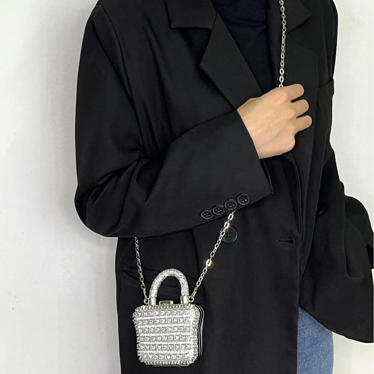 Minibolso de Fiesta Brillante con Cadena para Mujer