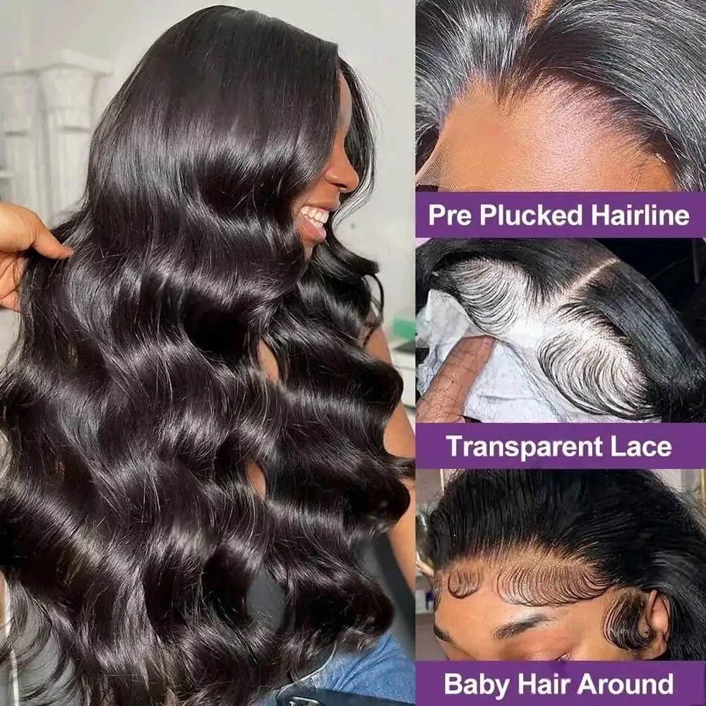 Peluca Frontal de Encaje HD 13x4/13x6 Body Wave – Cabello Humano Remy Sin Pegamento 40-42 Pulgadas