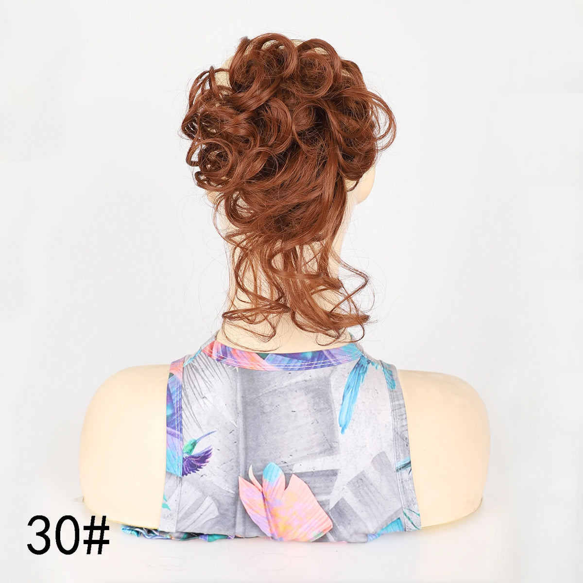 Moño Rizado Despeinado Sintético con Banda Elástica – Chignon Updo Rápido | Accesorio de Cabello para Mujer