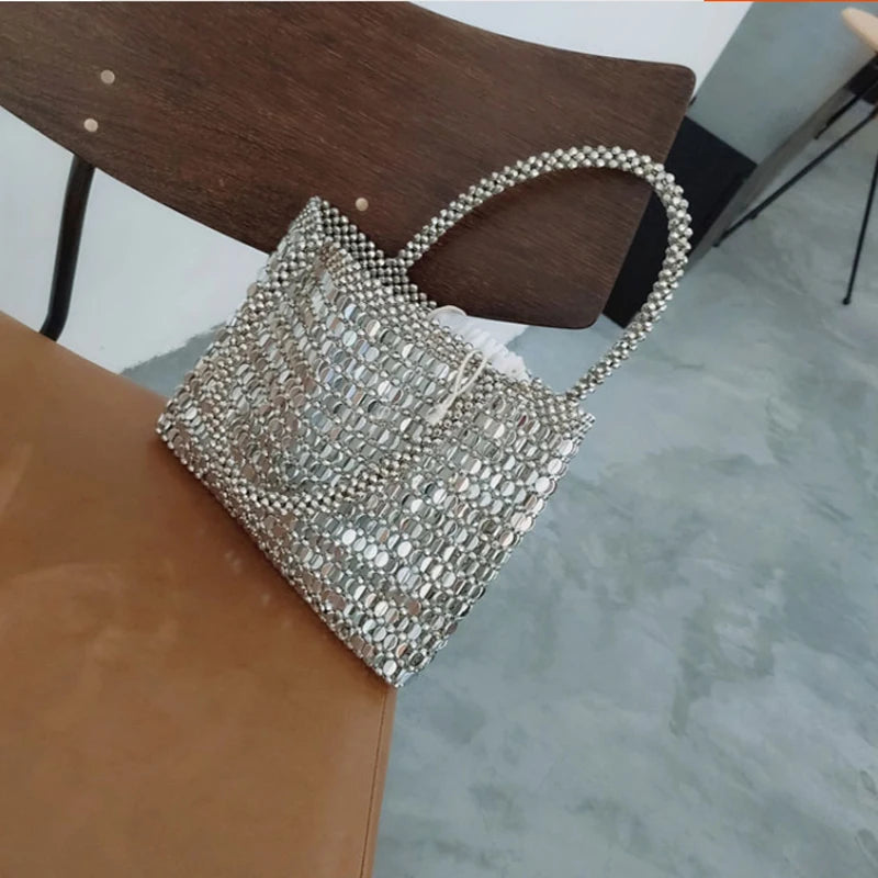 Bolso de Fiesta Tejido con Cuentas para Mujer