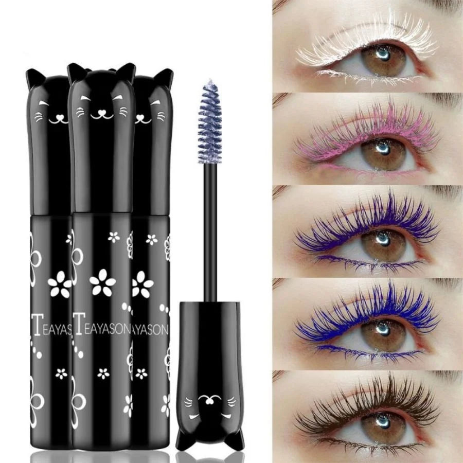 Máscara de Pestañas 6 Colores Brocha Grande Fácil Aplicación Sin Grumos - Blanco Morado Azul Plata Café Gel Cejas