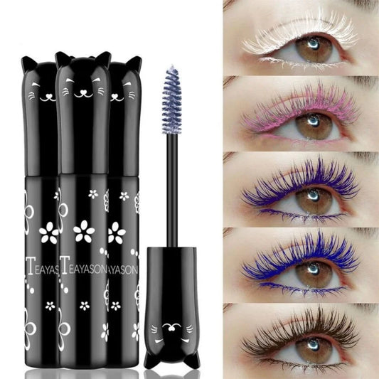 Máscara de Pestañas 6 Colores Brocha Grande Fácil Aplicación Sin Grumos - Blanco Morado Azul Plata Café Gel Cejas