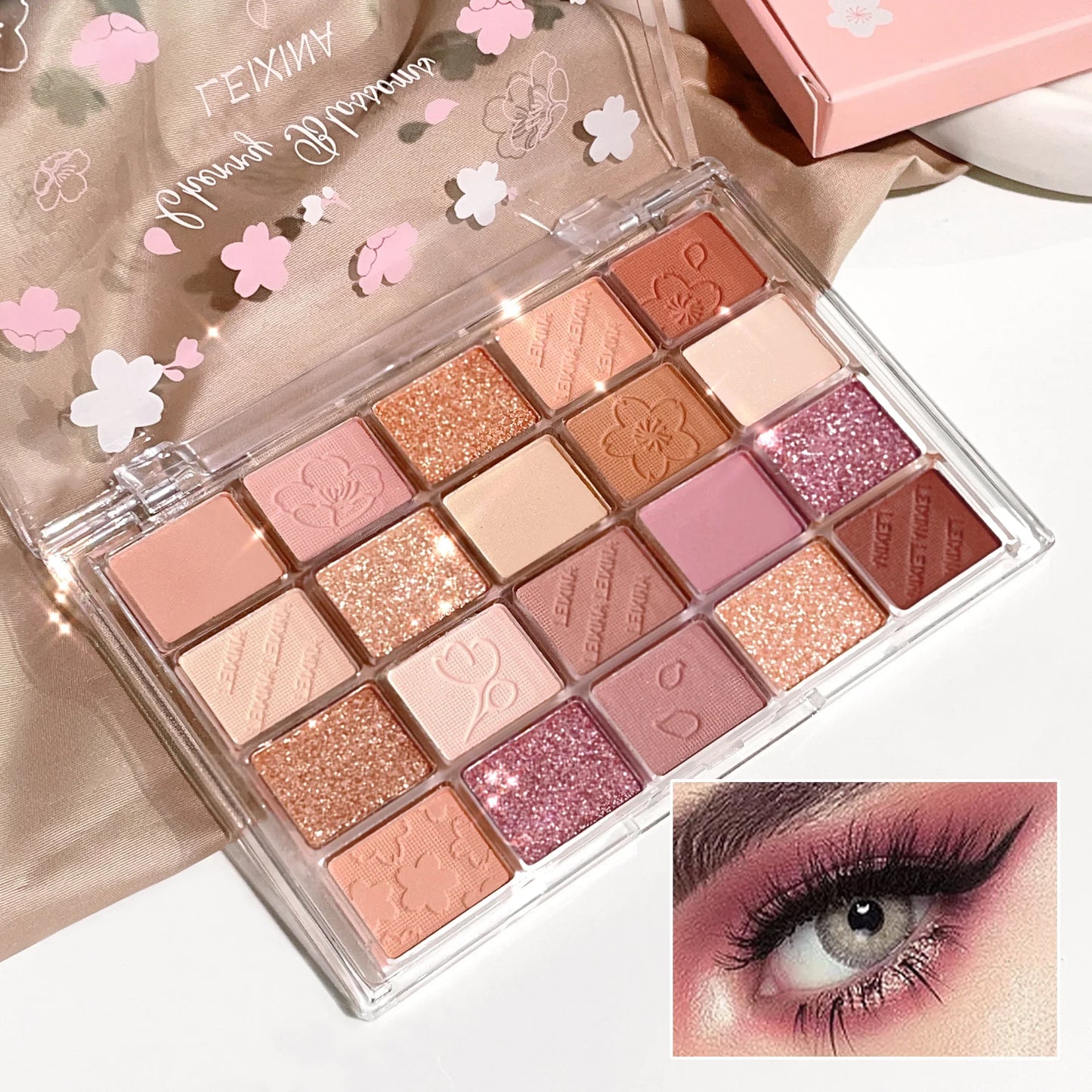 Paleta 20 Colores Sombras Shimmer y Mate – Alta Pigmentación Larga Duración
