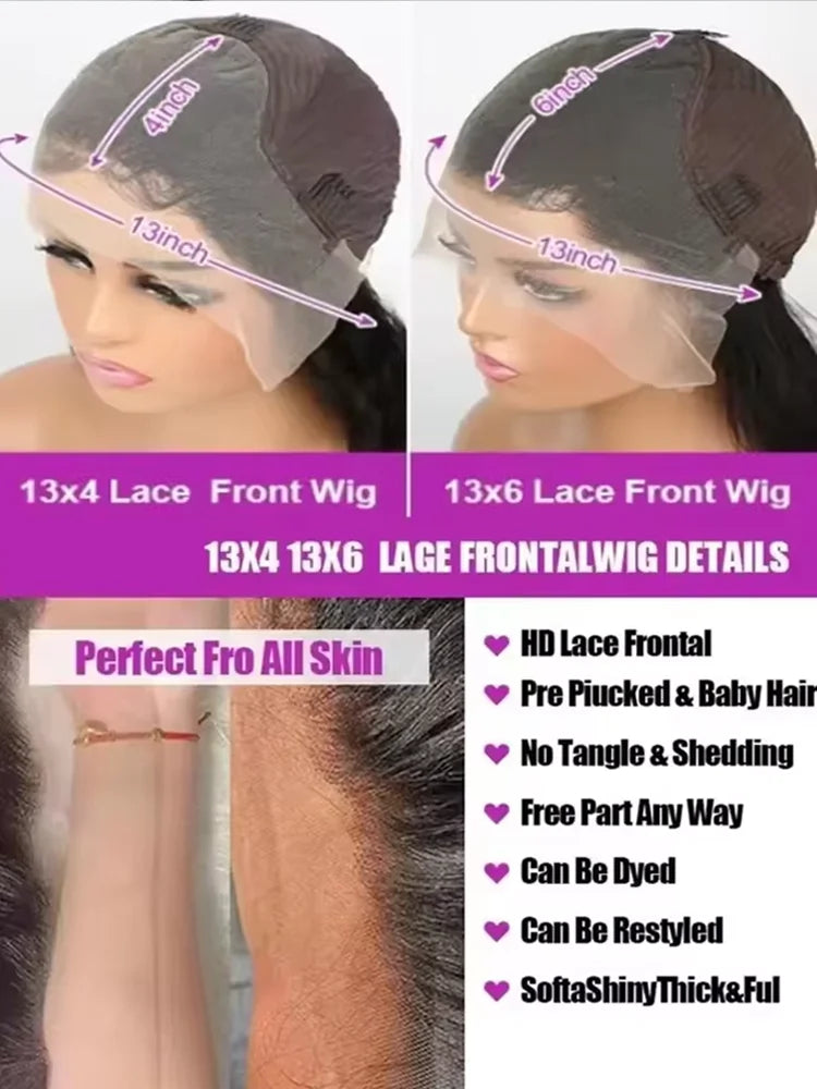 Peluca Frontal de Encaje HD 13x6 Liso 42 Pulgadas – 250% Densidad Cabello Humano Brasileño | Lista para Usar