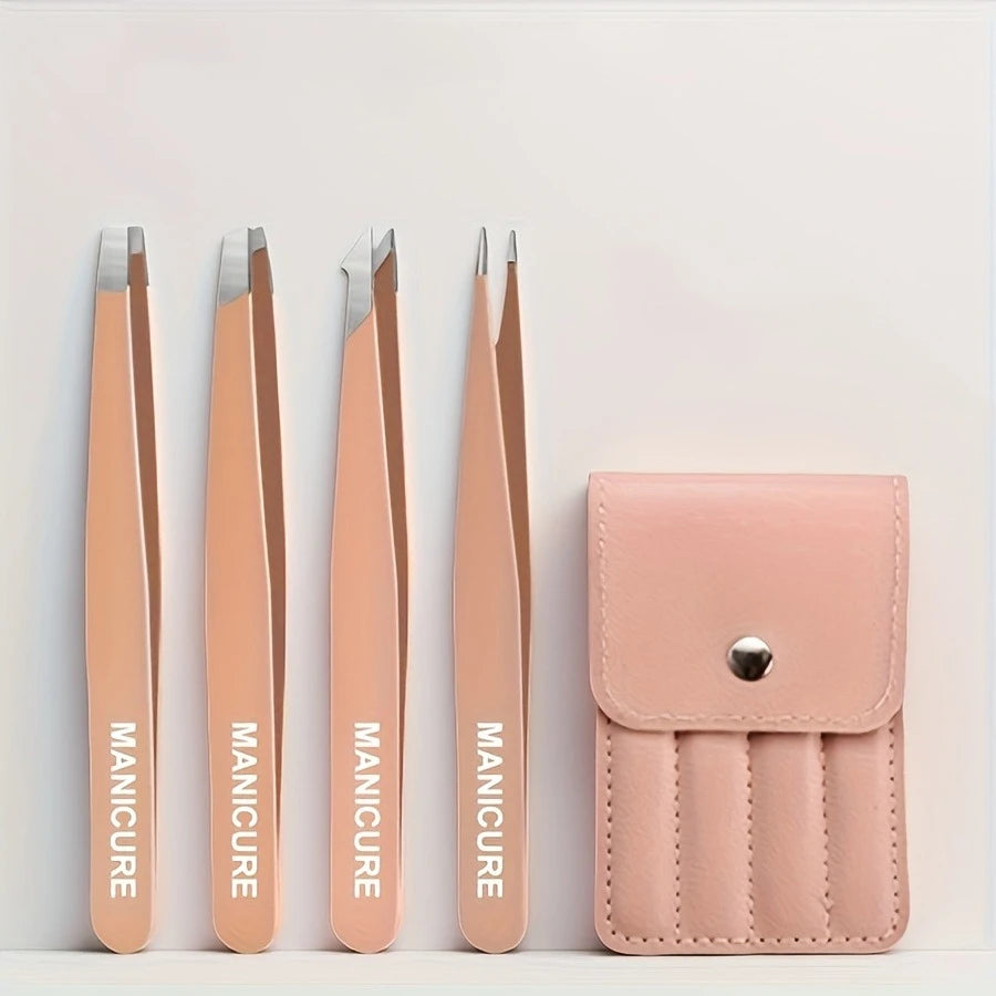 Pinzas Profesionales Acero Inoxidable Extensiones Pestañas Microblading - Kit Cejas Injerto Maquillaje