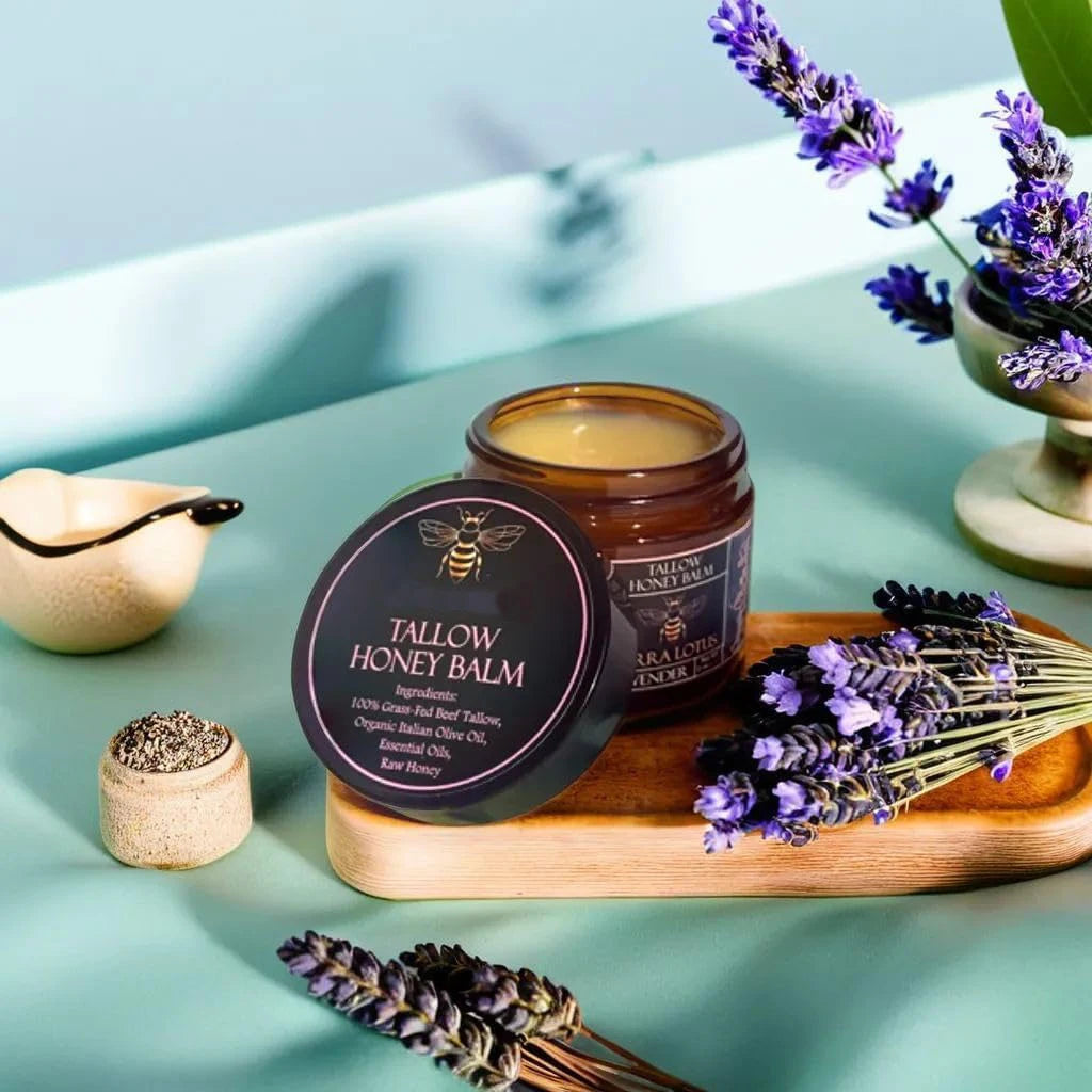 Tallow & Manuka Honey Cream 60g - Rich Nourishing Hydration, Repairs & Soothes Dry Skin, Protective Moisturizer