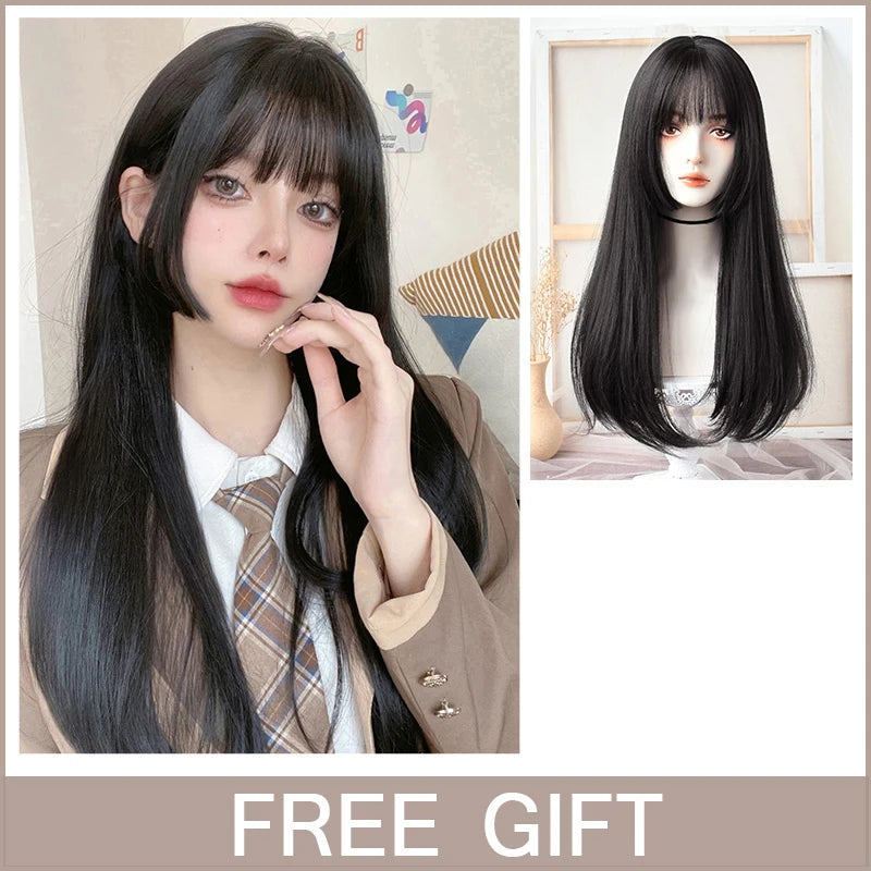 Peluca Sintética Corta con Dobles Coletas Rizadas y Flequillo – Estilo Lolita Cosplay