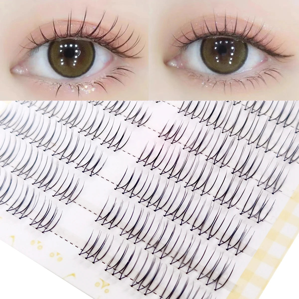 100 Clusters U-Shaped K-Pop Lashes C Curl Natural Volume False Eyelashes Small Flame Under Eyelashes DIY Idol Eyelash Extension