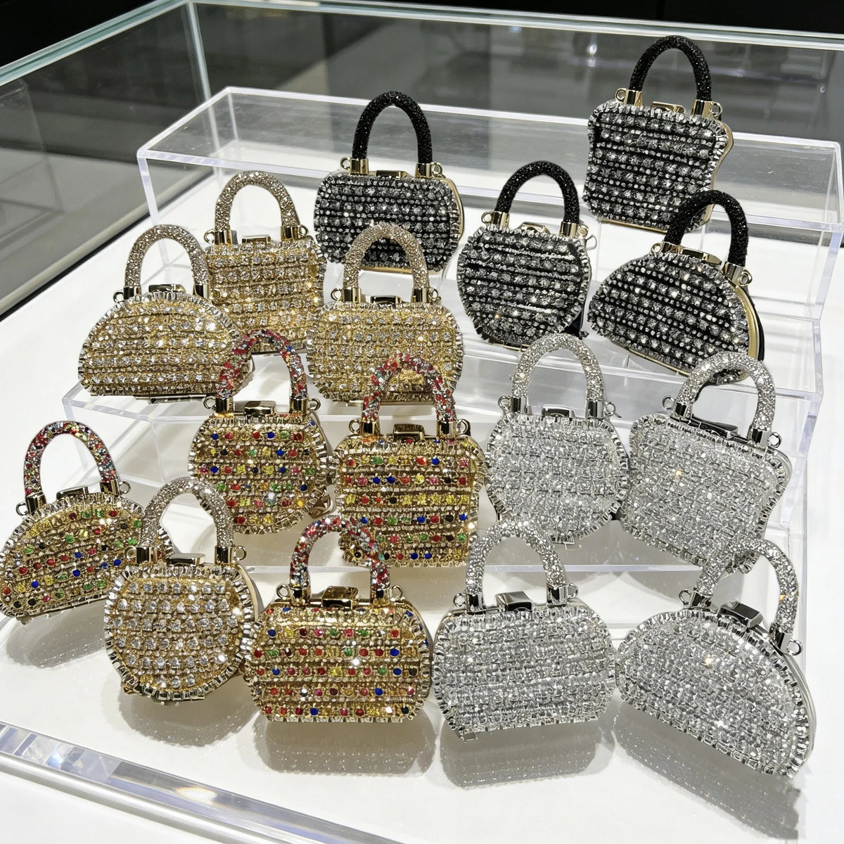 Minibolso de Fiesta Brillante con Cadena para Mujer