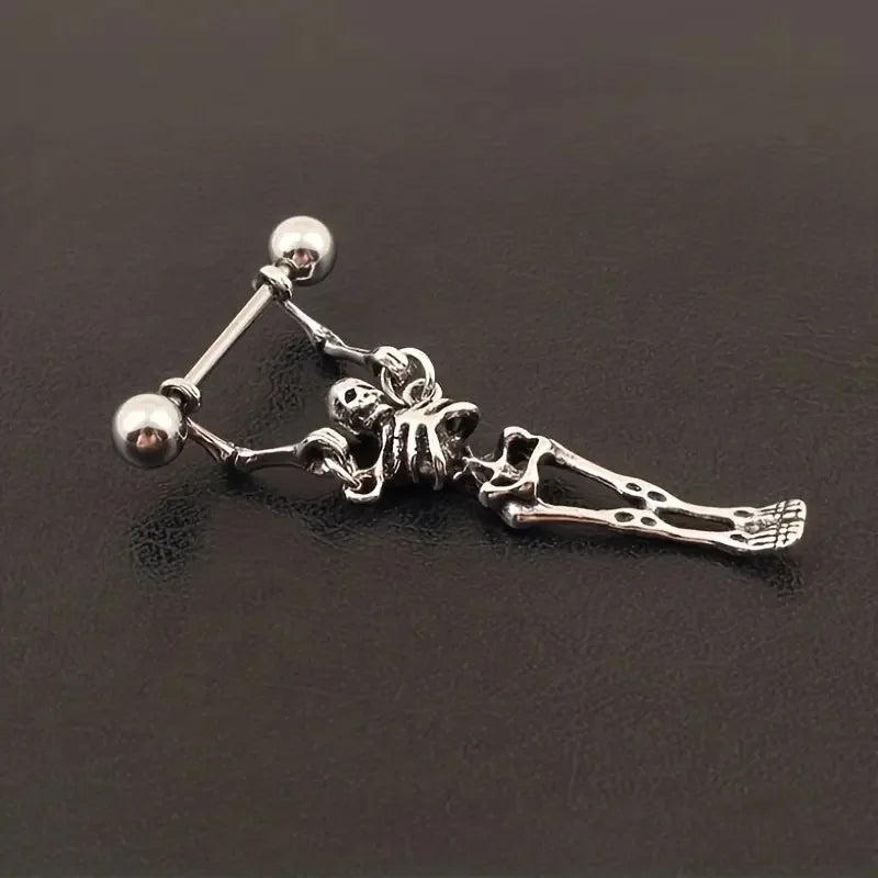 Aretes Góticos de Esqueleto Humano en Forma de Hueso - Halloween Cosplay