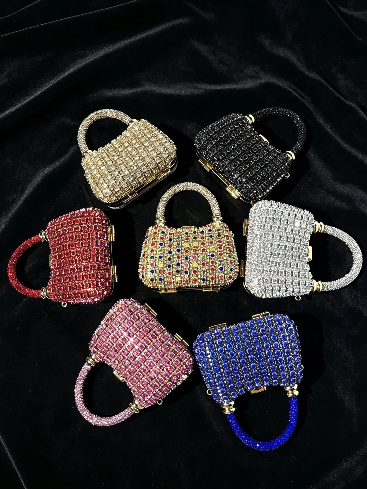 Bolso Rígido de Fiesta con Pedrería para Mujer, Varios Colores