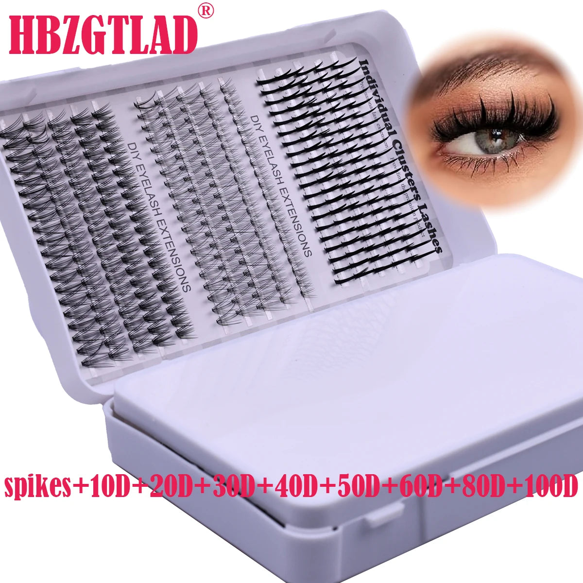 60row DIY Lash Extension Kit Clusters Individual Eyelashes Kit Mix Styles 10-18mm with Bond and Seal Eye Makeup Tool
