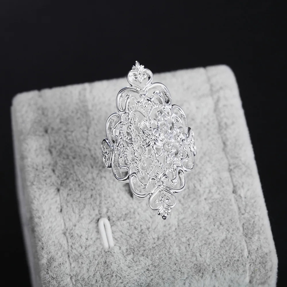 Anillo Retro Elegante Plata 925 Moda