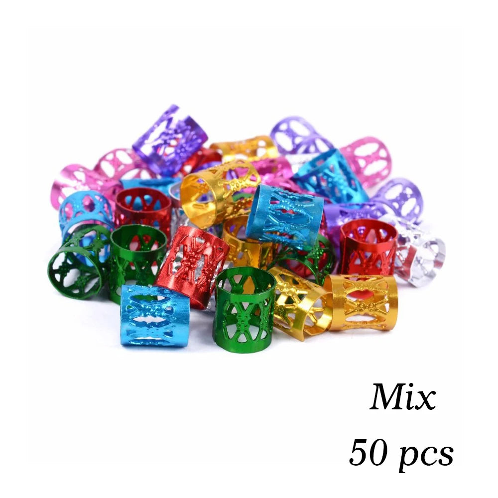 Anillos de Aluminio para Dreadlocks y Trenzas – Accesorios Decorativos para Cabello