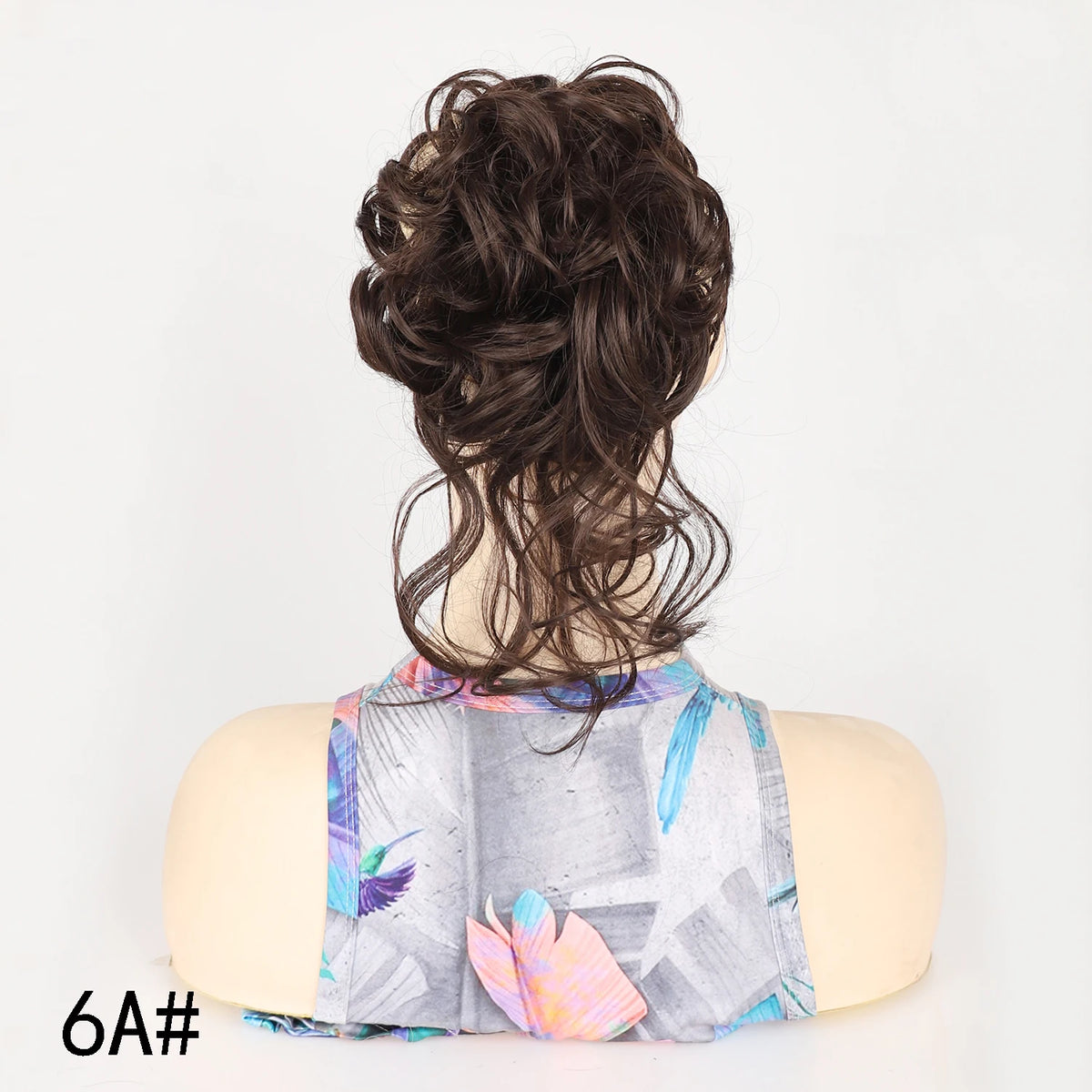 Moño Rizado Despeinado Sintético con Banda Elástica – Chignon Updo Rápido | Accesorio de Cabello para Mujer