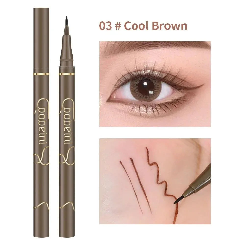 Delineador Líquido Waterproof Secado Rápido Ultra-Fino Mate Negro Café - Larga Duración Maquillaje Ojos Mujer