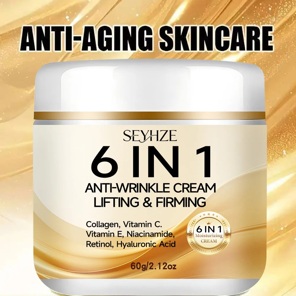 SEYHZE 6-in-1 Instant Firming Lifting Cream Deep Moisturizing Smooth Dry Skin with Retinol VitaminA Collagen Ceramides VC Hyluro