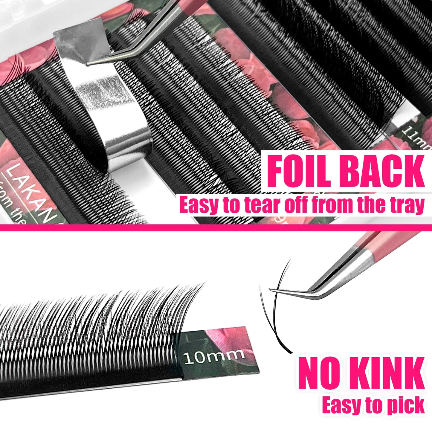 Extensiones Pestañas Foxy Y Fox Eye LAKANAKU - Fibras Tecnológicas Efecto Levantado Natural