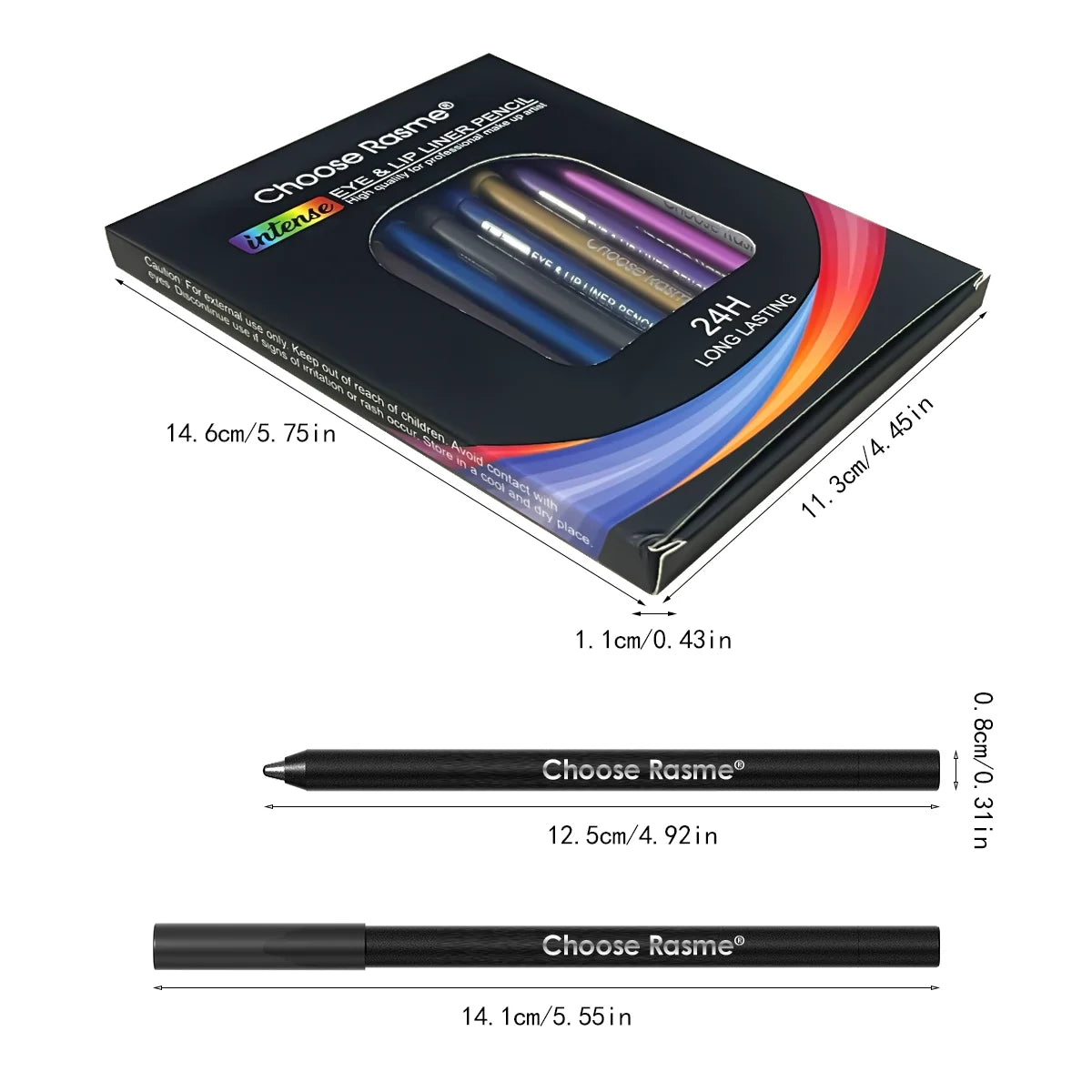 Set 12 Colores Delineadores Ojos Glitter y Shimmer - Lápiz Larga Duración Tonos Azules Aplicación Suave Versátil