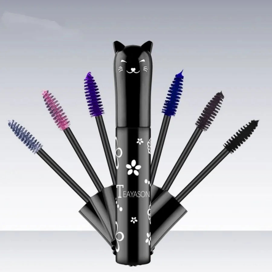 Máscara de Pestañas 6 Colores Brocha Grande Fácil Aplicación Sin Grumos - Blanco Morado Azul Plata Café Gel Cejas
