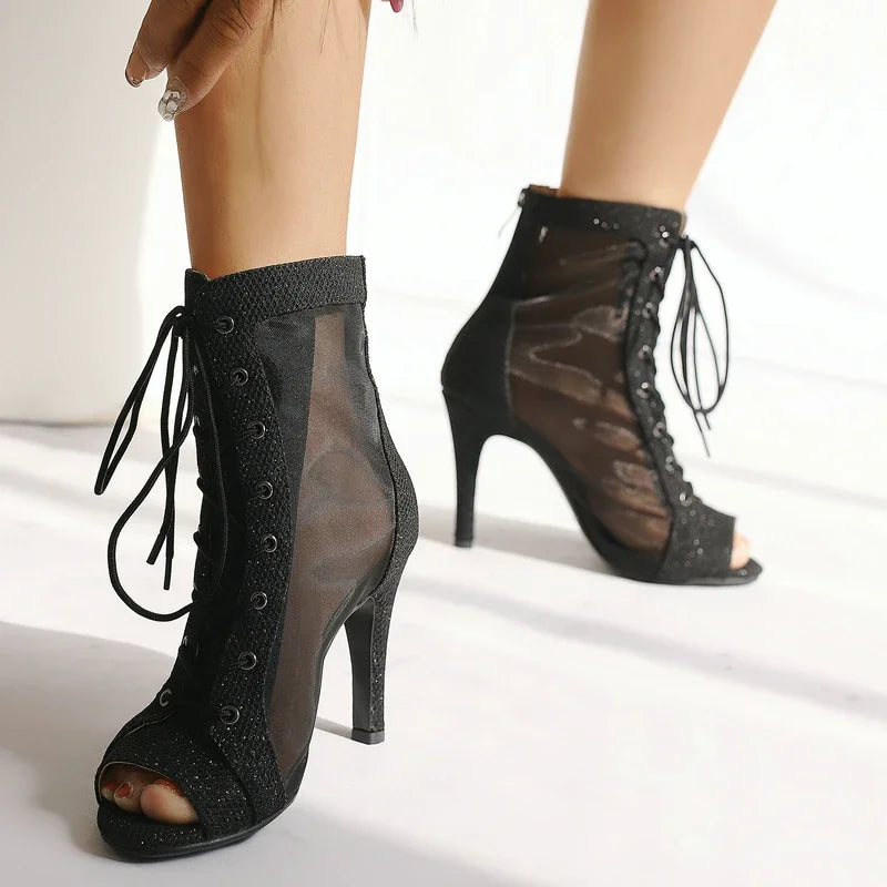 Tacones Jazz Dance Mujer – Stiletto Negro Sandalia Salón Talla Grande 46