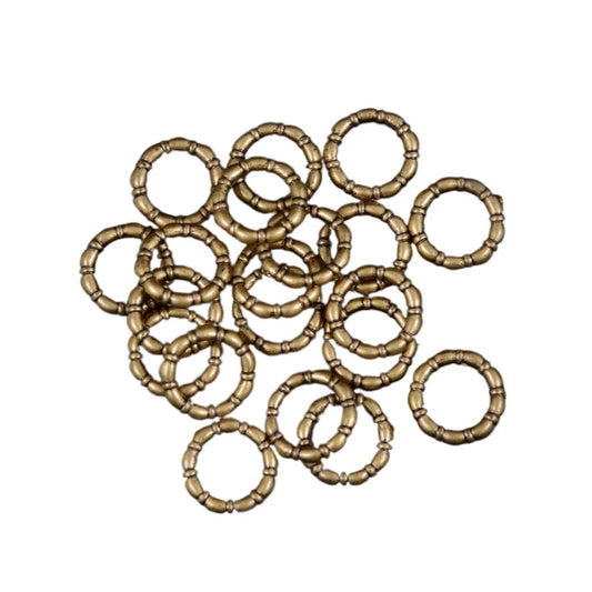 20 Piezas Cuentas de Latón Antiguo para Trenzas y Dreadlocks – Anillos Tubos Cabello Orificio 9mm