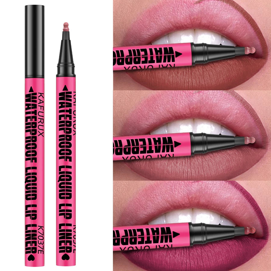 Delineador Labial Líquido Mate 12 Colores Waterproof Rellenador Labios - Lápiz Contorno Natural Maquillaje Mujer