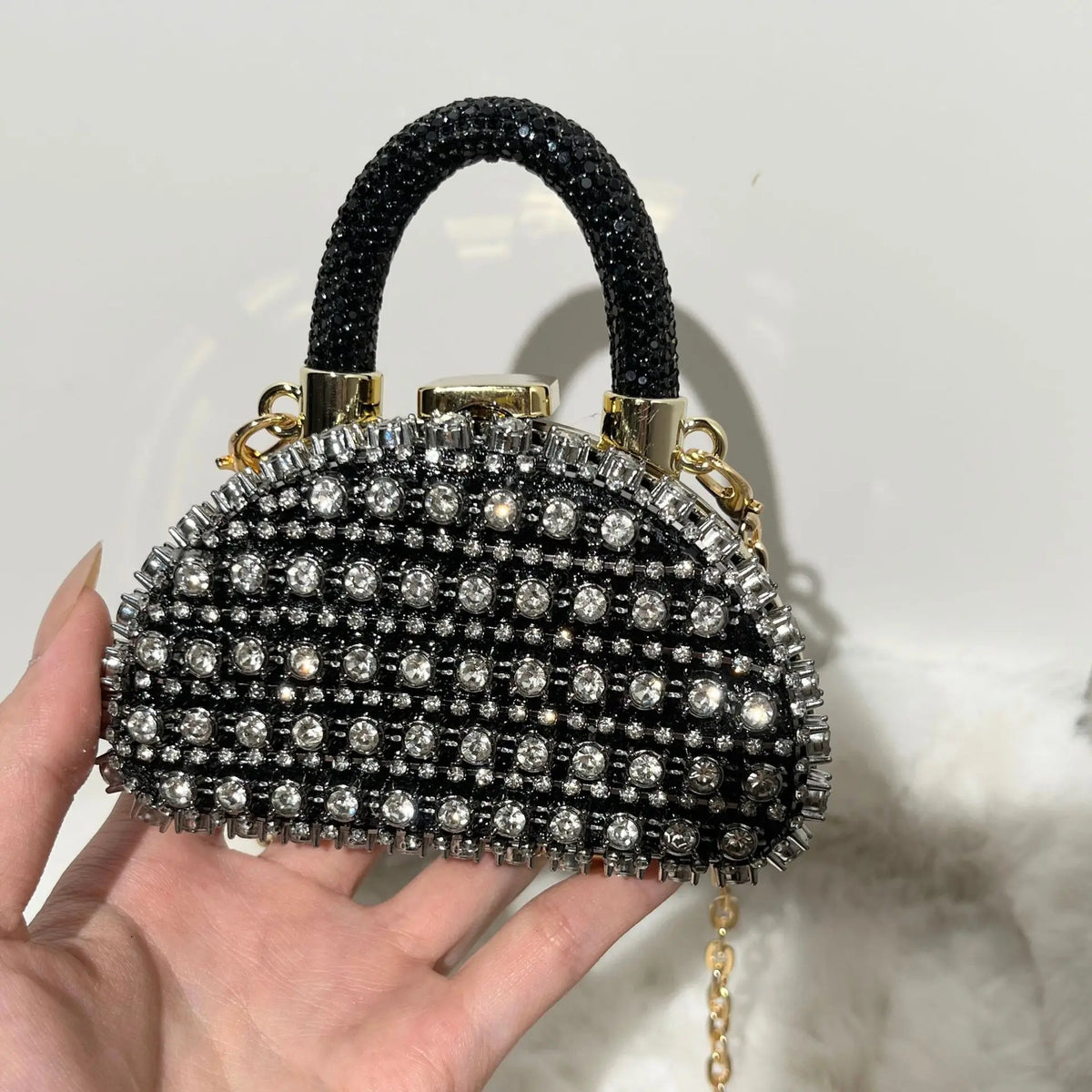 Minibolso de Fiesta Brillante con Cadena para Mujer