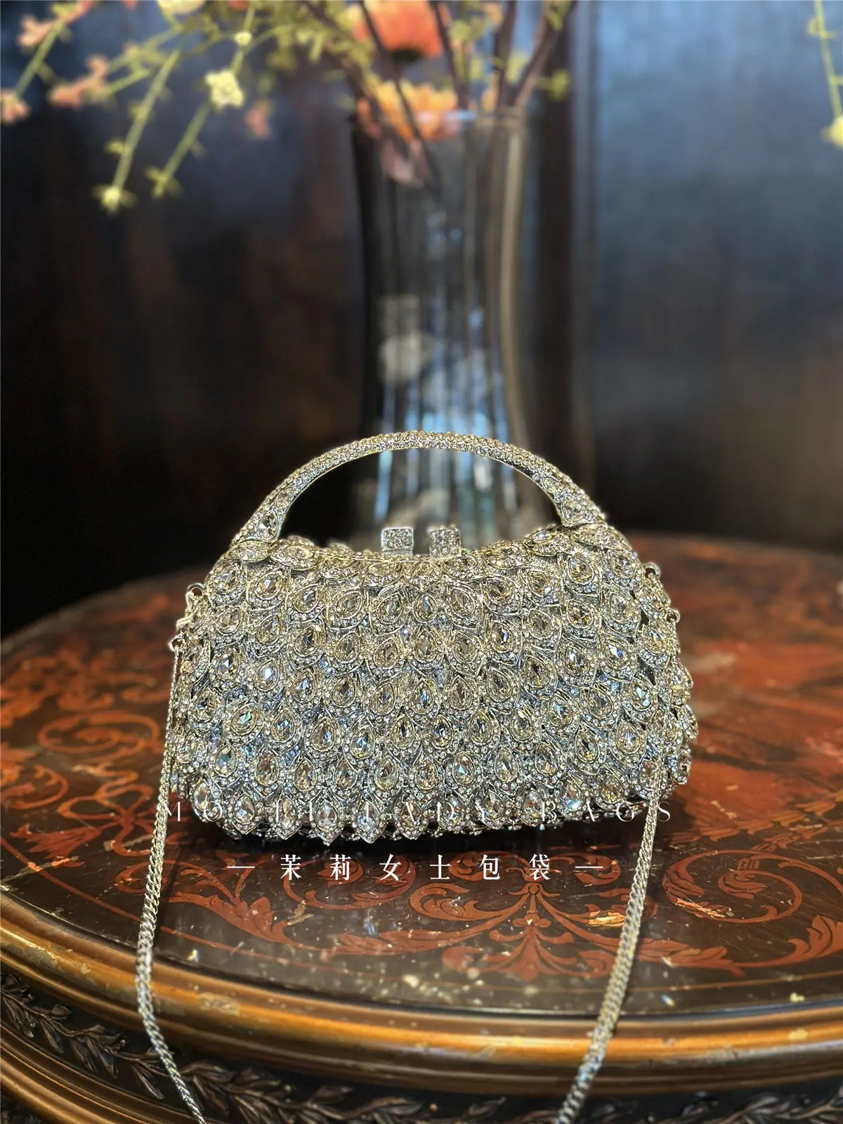 Bolso de Fiesta Brillante con Asa para Mujer
