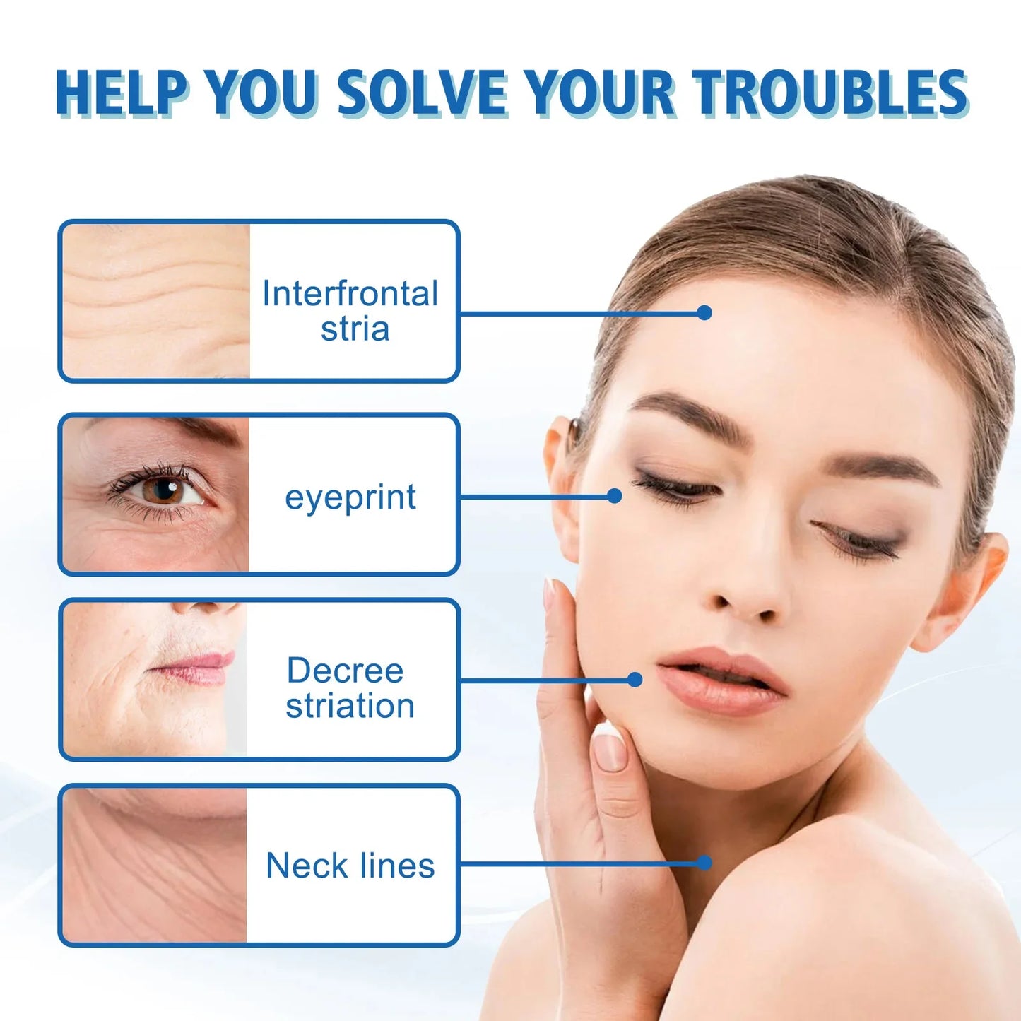 Hoygi Blue Copper Peptide Serum Anti Wrinkles Aging Rejuvenating Facial Lifting Moisturizing Brighten Skin Tone Skin Cosmetics
